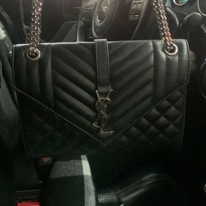 Medium Envelope Monogram Matelassé Leather Shoulder Bag